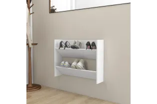 Armoire à chaussures murale Blanc 80x18x60 cm Aggloméré