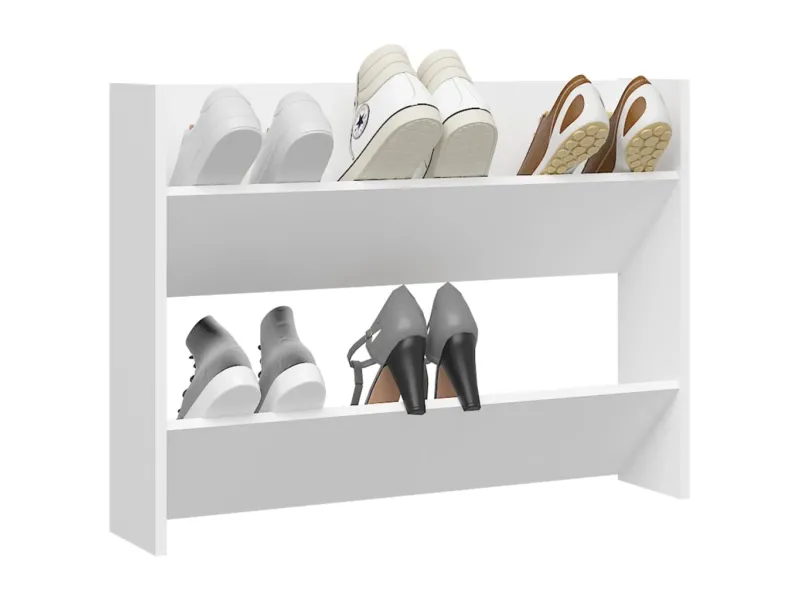 Armoire à chaussures murale Blanc 80x18x60 cm Aggloméré