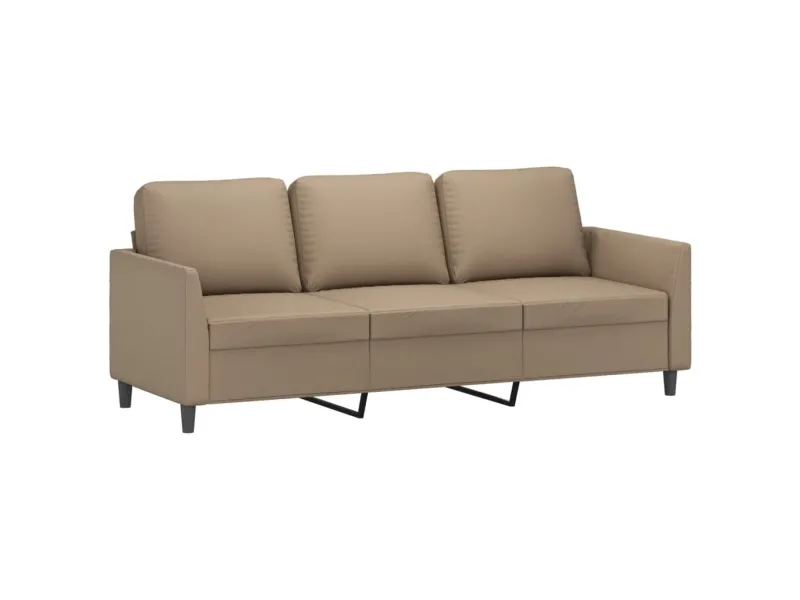 Ensemble de canapés 2 pcs avec coussins Cappuccino Similicuir