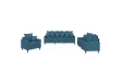 Ensemble de canapés 3 pcs avec coussins Bleu Velours