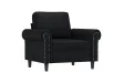 Fauteuil avec repose-pied Noir 60 cm Similicuir