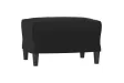 Fauteuil avec repose-pied Noir 60 cm Similicuir