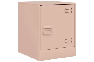 Table de chevet rose 34,5x39x44 cm acier 2