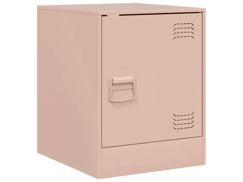 Table de chevet rose 34,5x39x44 cm acier