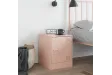 Table de chevet rose 34,5x39x44 cm acier