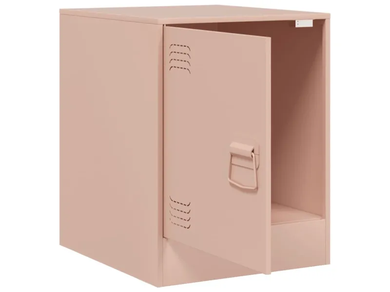 Table de chevet rose 34,5x39x44 cm acier