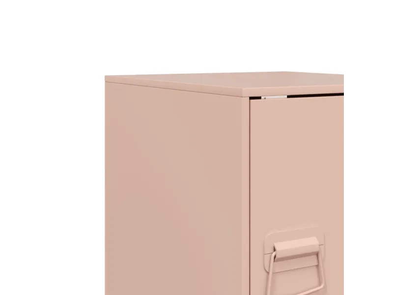 Table de chevet rose 34,5x39x44 cm acier