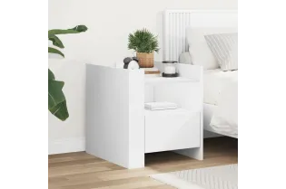 Table de chevet blanc 45x50x50 cm bois d’ingénierie