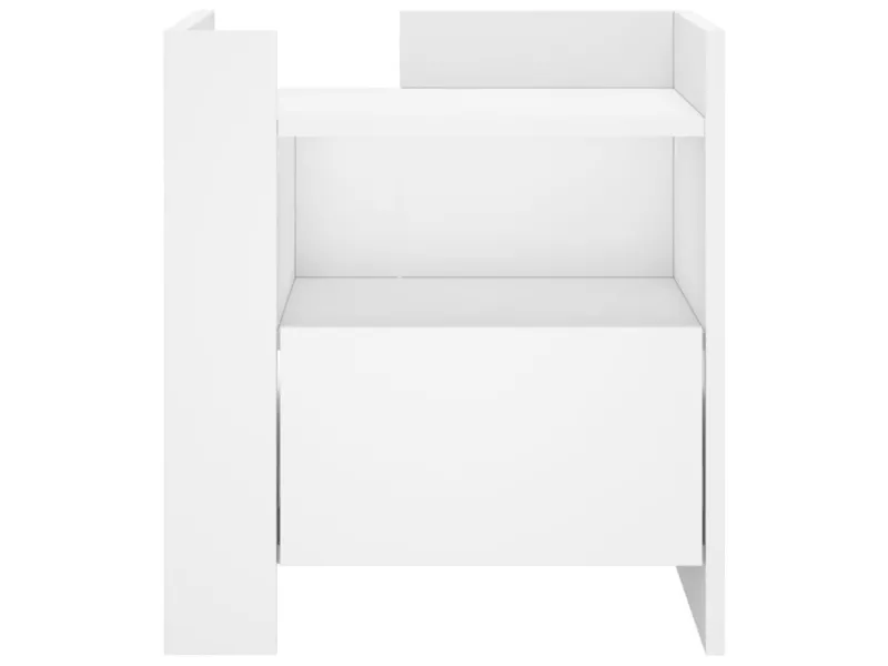 Table de chevet blanc 45x50x50 cm bois d’ingénierie