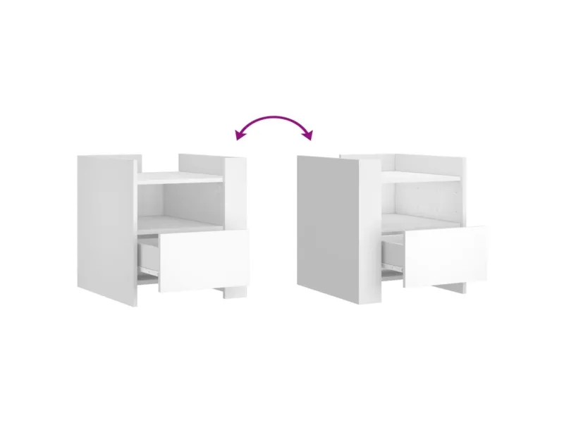 Table de chevet blanc 45x50x50 cm bois d’ingénierie