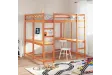 Lit superposé et bureau et échelle 180x200cm bois de pin massif
