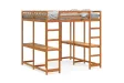 Lit superposé et bureau et échelle 180x200cm bois de pin massif