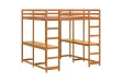 Lit superposé et bureau et échelle 180x200cm bois de pin massif