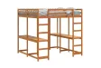 Lit superposé et bureau et échelle 180x200cm bois de pin massif