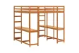 Lit superposé et bureau et échelle 180x200cm bois de pin massif