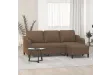 Canapé à 3 places avec repose-pieds Marron 180 cm Tissu