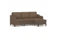 Canapé à 3 places avec repose-pieds Marron 180 cm Tissu