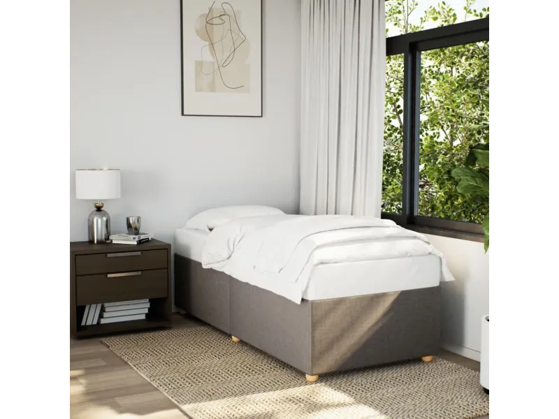 Cadre de lit sans matelas taupe 90x190 cm tissu