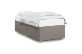 Cadre de lit sans matelas taupe 90x190 cm tissu 2