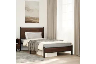 Cadre de lit en métal sans matelas chêne marron 100x190 cm