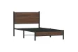Cadre de lit en métal sans matelas chêne marron 100x190 cm