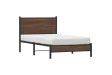 Cadre de lit en métal sans matelas chêne marron 100x190 cm