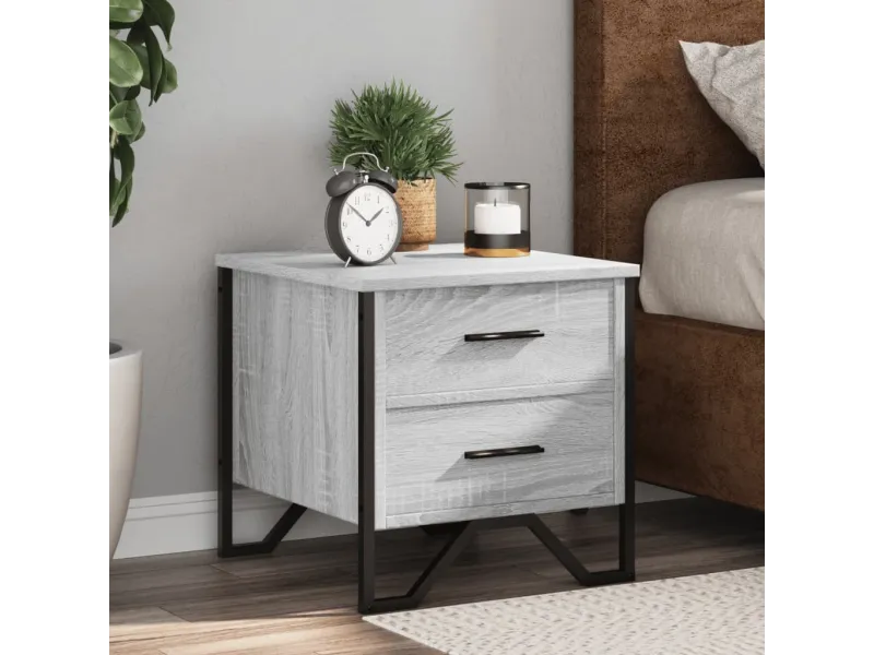 Tables de chevet 2 pcs sonoma gris 40x41x40cm bois d'ingénierie