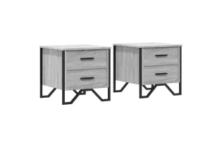 Tables de chevet 2 pcs sonoma gris 40x41x40cm bois d'ingénierie 2