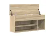 Banc à chaussures chêne sonoma 102x30,5x45 cm bois d'ingénierie