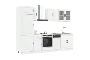 Ensemble d'armoires cuisine 8pcs Kalmar blanc bois d'ingénierie