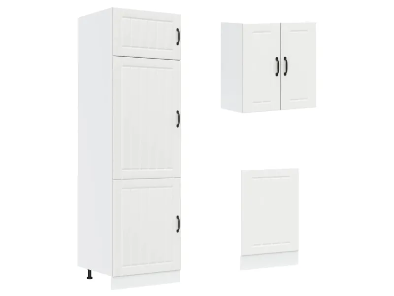 Ensemble d'armoires cuisine 8pcs Kalmar blanc bois d'ingénierie