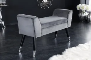 Banc SCARLETT 90 cm – Élégance et modernité en velours gris 2
