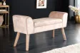 Banc SCARLETT 90 cm – Élégance et douceur en velours beige café