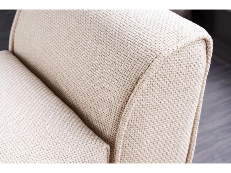 Banc SCARLETT 90 cm – Élégance rétro en tissu texturé beige