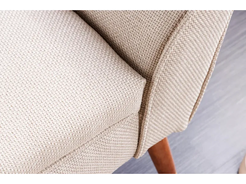 Banc SCARLETT 90 cm – Élégance rétro en tissu texturé beige