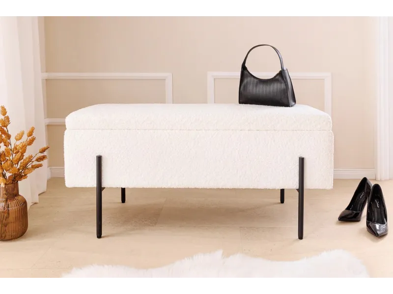 Banc design de 160cm en bois acacia coloris naturel et anthracite B...