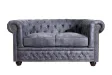 Canapé CHESTERFIELD 2 Places en Microfibre Gris Aspect Antique – Élégance et Confort au Rendez-vous