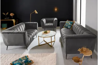 Canapé vert émeraude style rétro 225cm pas cher 2