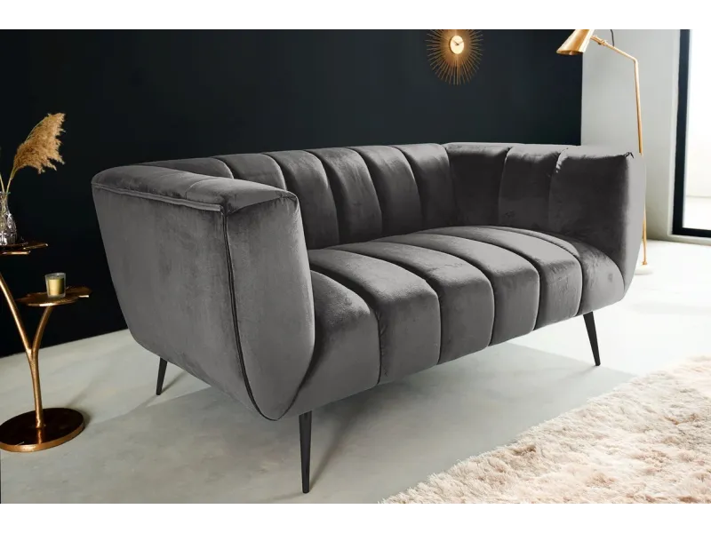 Canapé vert émeraude style rétro 225cm pas cher