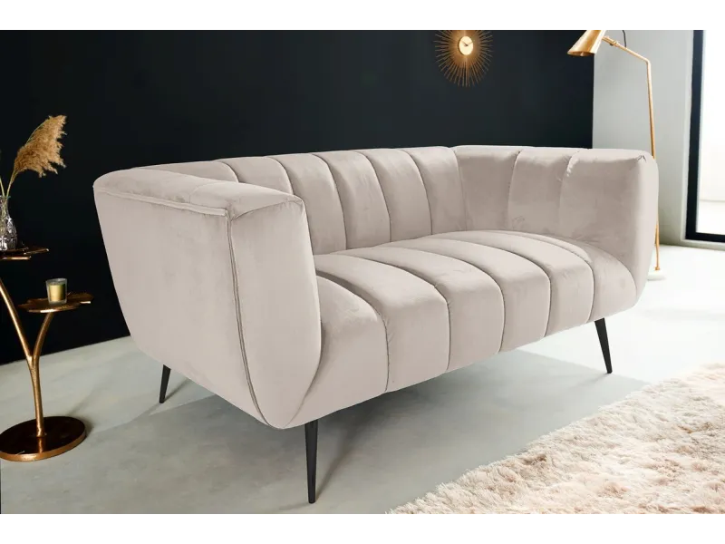 Canapé vert émeraude style rétro 225cm pas cher