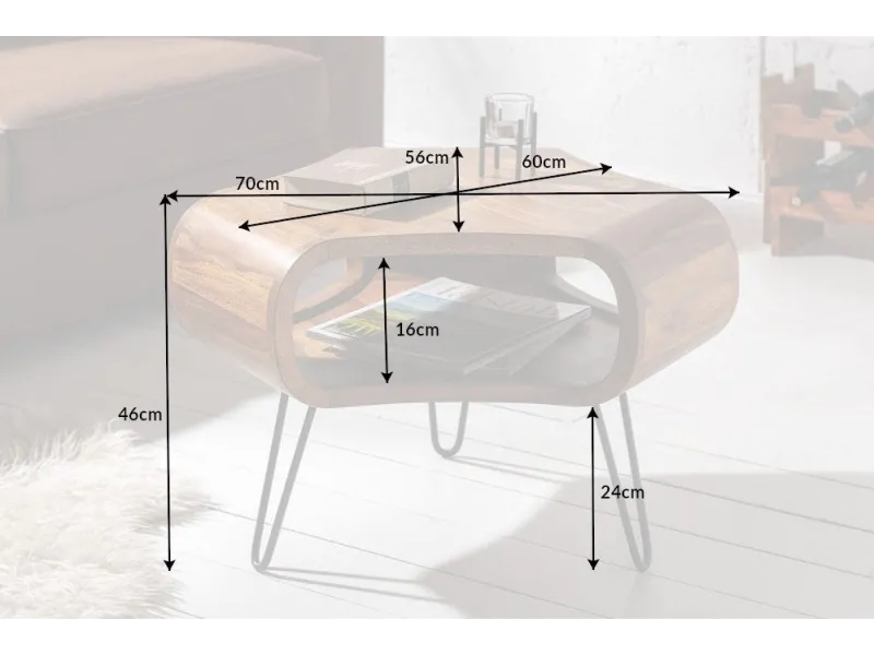 Table Basse en Bois 105cm Mango pas cher
