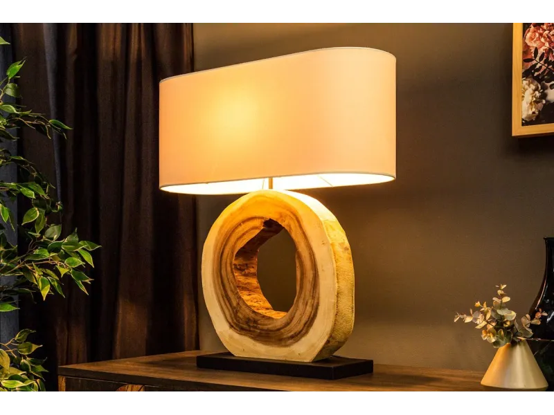 Lampe de Table 63cm en Bois Massif "Organic Artwork"