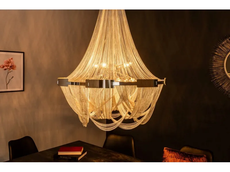 Lampe suspendue nacrée 64cm avec anneaux Suspensions |adeniahome.com