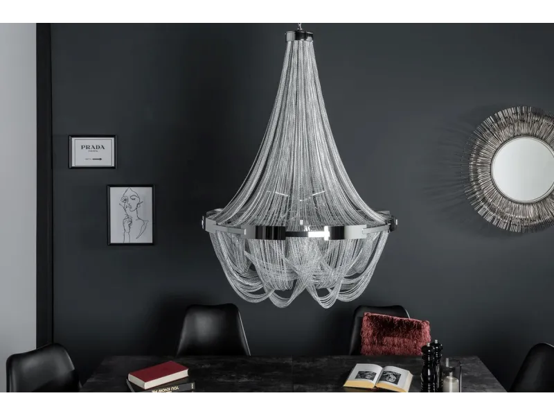 Lampe suspendue nacrée 64cm avec anneaux Suspensions |adeniahome.com