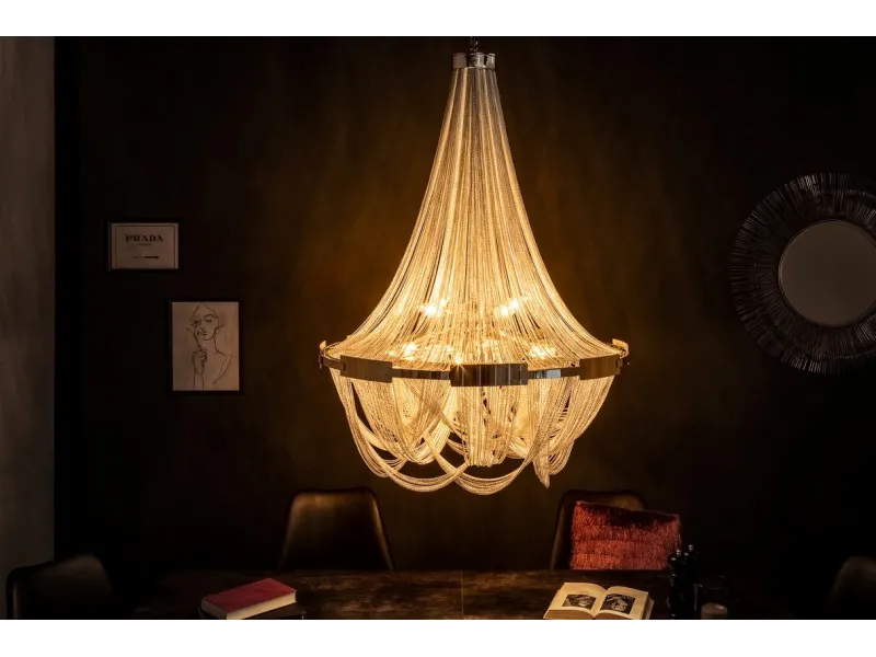 Lampe suspendue nacrée 64cm avec anneaux Suspensions |adeniahome.com
