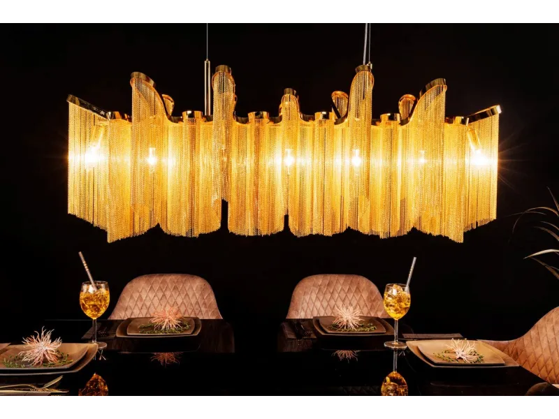 Lampe suspendue nacrée 64cm avec anneaux Suspensions |adeniahome.com