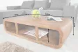 Table basse design rétro de 100cm coloris naturel en bois massif av...