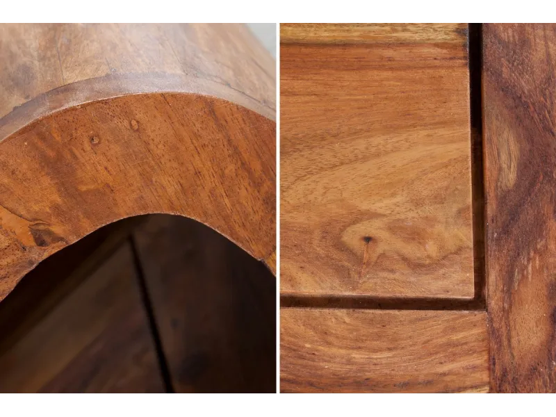 Table basse design rétro de 100cm coloris naturel en bois massif av...