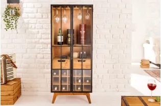 Armoire en bois massif sculpté scorpion coloris noir 141cm pas cher 2