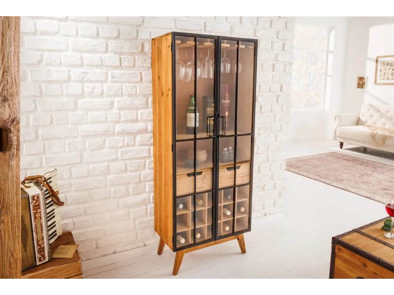 Armoire en bois massif sculpté scorpion coloris noir 141cm pas cher